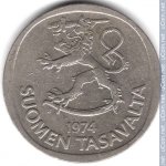 1 марка 1974 г. Финляндия(24) -510.5 - аверс