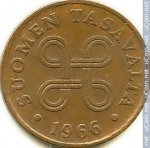 1 пенни 1966 г. Финляндия(24) -473.5 - аверс