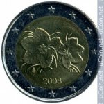 2 евро 2008 г. Финляндия(24) -510.5 - реверс