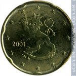 20 центов 2001 г. Финляндия(24) -510.5 - реверс