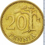 20 пенни 1963 г. Финляндия(24) -510.5 - реверс