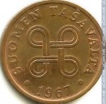 5 пенни 1967 г. Финляндия(24) -510.5 - аверс