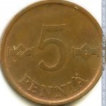 5 пенни 1967 г. Финляндия(24) -510.5 - реверс
