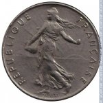 1/2 франка 1976 г. Франция(24)-  880.5 - аверс