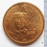 1 цент 2006 г. Франция(24)-  880.5 - реверс