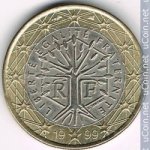 1 евро 1999 г. Франция(24)-  880.5 - реверс