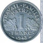 1 франк 1943 г. Франция(24)-  880.5 - аверс