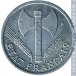 1 франк 1943 г. Франция(24)-  880.5 - реверс