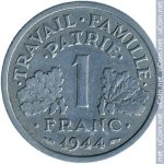 1 франк 1944 г. Франция(24)-  880.5 - реверс