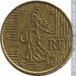 10 центов 1999 г. Франция(24)-  880.5 - реверс