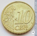 10 центов 2000 г. Франция(24)-  880.5 - реверс