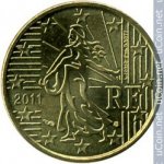 10 центов 2011 г. Франция(24)-  880.5 - реверс