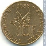 10 франков 1988 г. Франция(24)-  880.5 - аверс