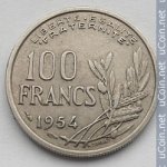 100 франков 1954 г. Франция(24)-  880.5 - аверс