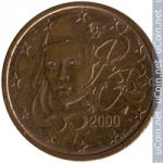 2 цента 2000 г. Франция(24)-  827 - реверс