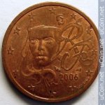 2 цента 2006 г. Франция(24)-  880.5 - реверс