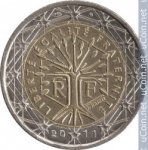 2 евро 2001 г. Франция(24)-  880.5 - реверс