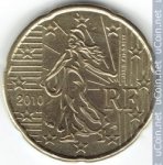 20 центов 2010 г. Франция(24)-  880.5 - реверс