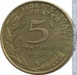 5 сентим 1966 г. Франция(24)-  880.5 - аверс