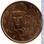 5 центов 2001 г. Франция(24)-  880.5 - реверс