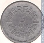 5 франков 1947 г. Франция(24)-  880.5 - аверс