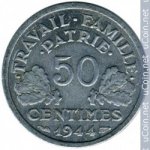 50 сантимов 1944 г. Франция(24)-  880.5 - аверс