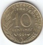 10 сентим 1994 г. Франция(24)-  880.5 - аверс