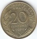 20 сентим 1988 г. Франция(24)-  880.5 - аверс