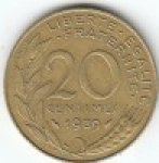 20 сентим 1989 г. Франция(24)-  880.5 - аверс