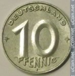 10 пфеннигов 1952 г. Германия(6) - 764.6 - аверс