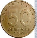 50 пфеннигов 1950 г. Германия(6) - 764.6 - аверс