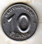 10 пфеннигов 1949 г. Германия(6) - 764.6 - аверс