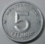 5 пфеннигов 1949 г. Германия(6) - 764.6 - аверс