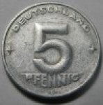 5 пфеннигов 1952 г. Германия(6) - 764.6 - аверс