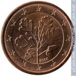 1 цент 2008 г. Германия(6) - 764.6 - реверс
