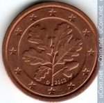 1 цент 2002 г. Германия(6) - 764.6 - реверс