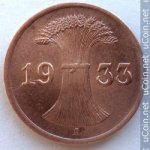 1 пфенниг 1933 г. Германия(6) - 764.6 - реверс