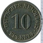 10 пфеннигов 1912 г. Германия(6) - 764.6 - реверс