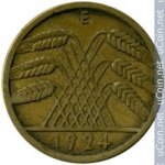 10 пфеннигов 1924 г. Германия(6) - 764.6 - реверс