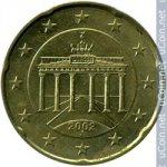 20 центов 2002 г. Германия(6) - 764.6 - реверс