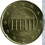 20 центов 2005 г. Германия(6) - 764.6 - реверс