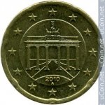 20 центов 2010 г. Германия(6) - 764.6 - реверс