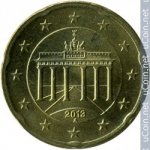 20 центов 2013 г. Германия(6) - 764.6 - реверс