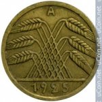 5 пфеннигов 1925 г. Германия(6) - 764.6 - реверс