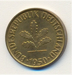 10 пфеннигов 1950 г. Германия(6) - 764.6 - реверс