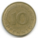 10 пфеннигов 1988 г. Германия(6) - 764.6 - аверс