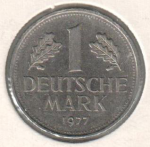 1 марка 1977 г. Германия(6) - 764.6 - аверс