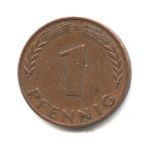 1 пфенниг 1950 г. Германия(6) - 764.6 - аверс
