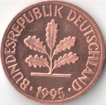 1 пфенниг 1995 г. Германия(6) - 764.6 - реверс