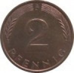 2 пфеннига 1996 г. Германия(6) - 764.6 - аверс